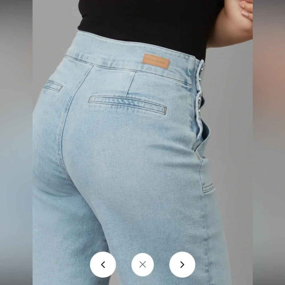 Lola Jeans Colette High Rise Wide Leg Jeans Light Blue 26 BNWT - Picture 4 of 13